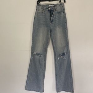 Vervet ripped wide leg flare transit jeans light wash